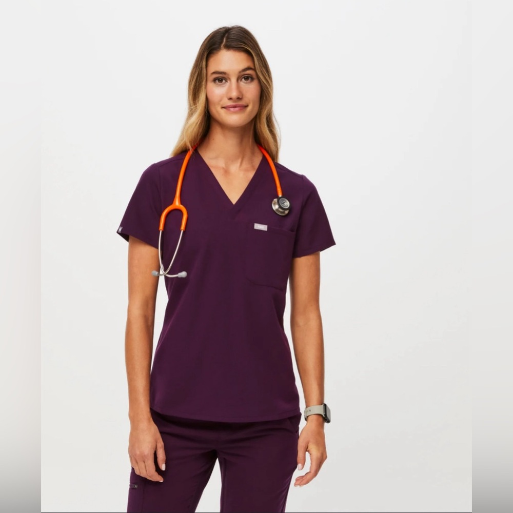 Figs Deep Purple Scrub Top